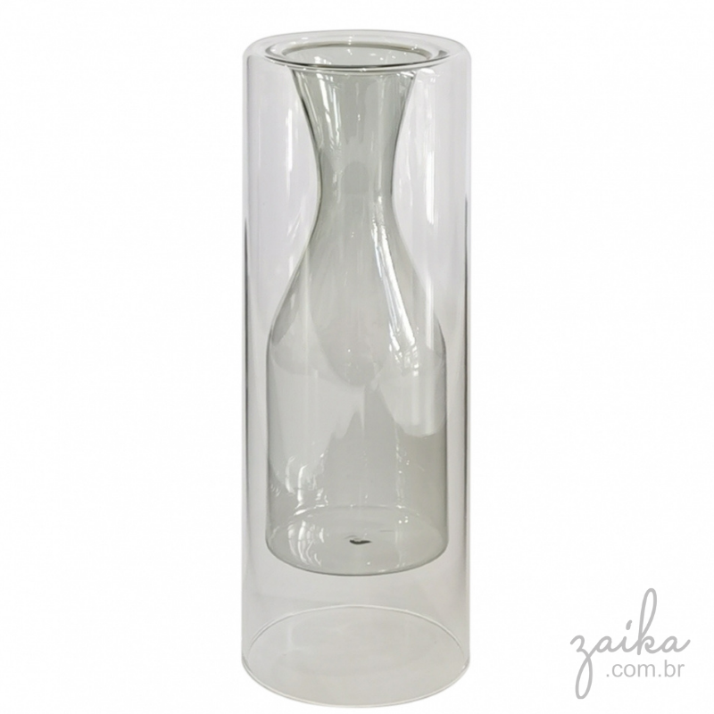 VASO DE VIDRO TRANSPARENTE