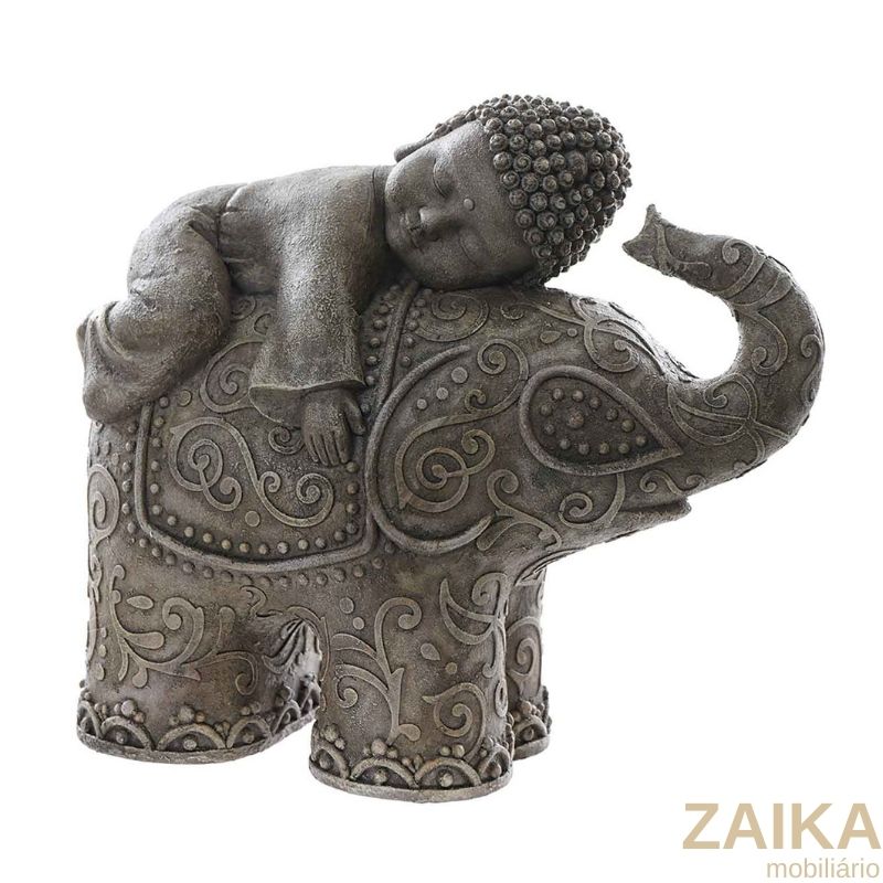 ELEFANTE COM BUDA EM RESINA