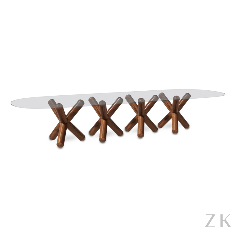 MESA DE JANTAR COM TAMPO OBLONGO