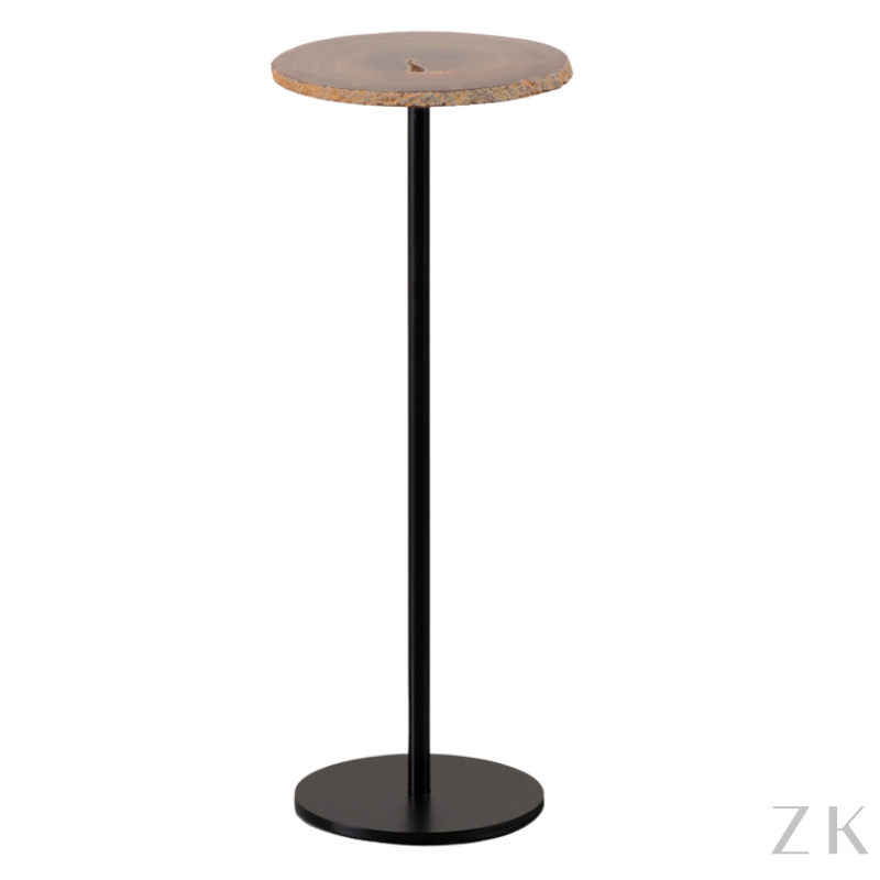 MESA LATERAL COM TAMPO EM PEDRA NATURAL ÁGATA 