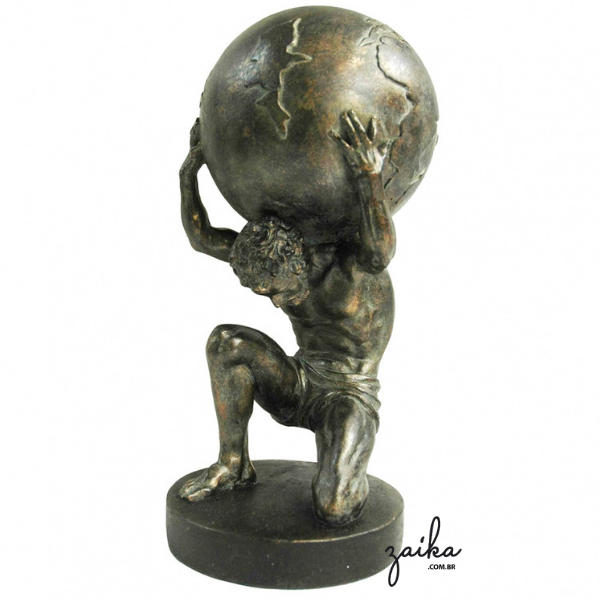 ESCULTURA HOMEM MUNDO BRONZE