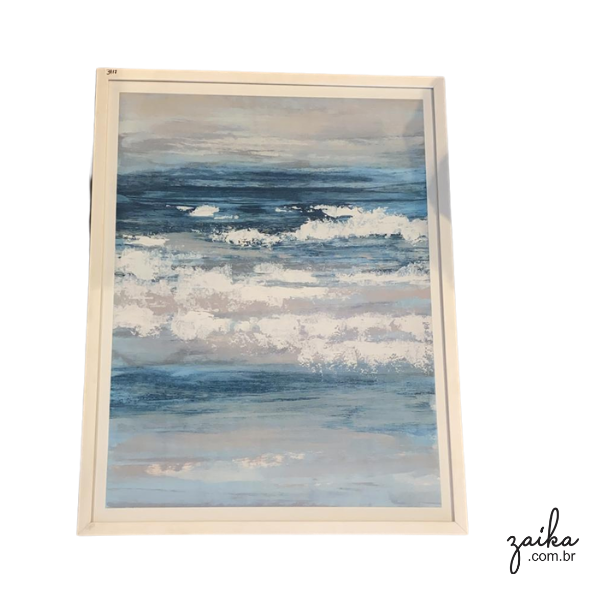 QUADO AZUL E BRANCO | MOLDURA BRANCA
