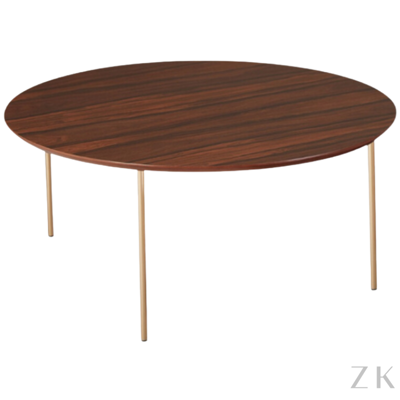 MESA DE CENTRO REDONDA COM BASE EM METAL | DESIGNER FABRÍCIO RONCCA
