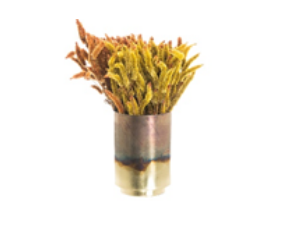 CACHEPOT METAL MANCHADO DOURADO