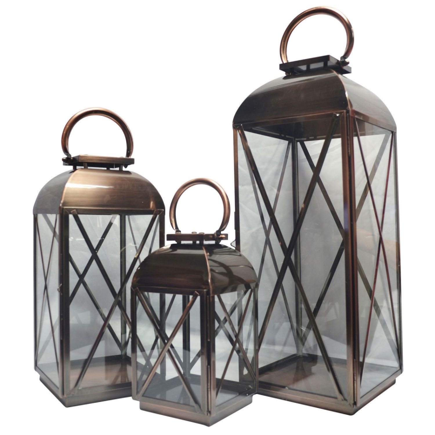 LANTERNAS EM AÇO INOX PINTADO BRONZE