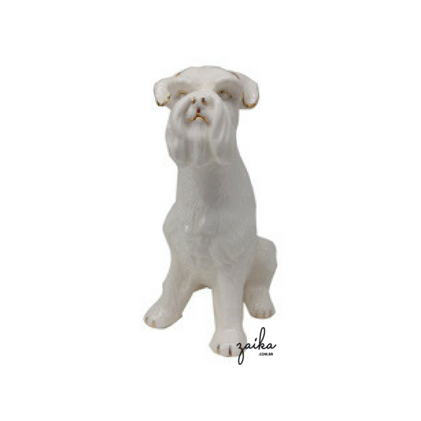 DECORAÇÃO PORCELANA CACHORRO SCHNAUZER 