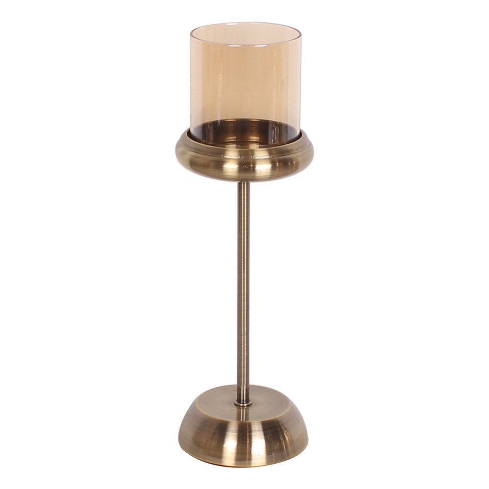 CASTIÇAL EM METAL DOURADO 