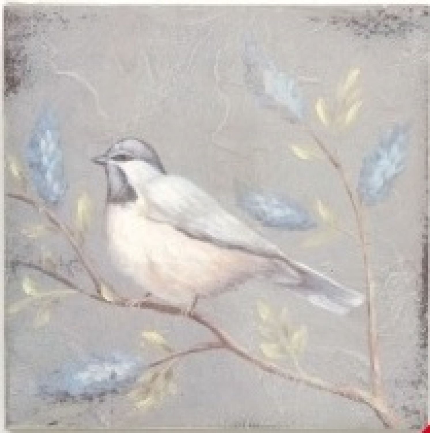 QUADRO DECORATIVO, FORMATO QUADRADO COM PÁSSARO