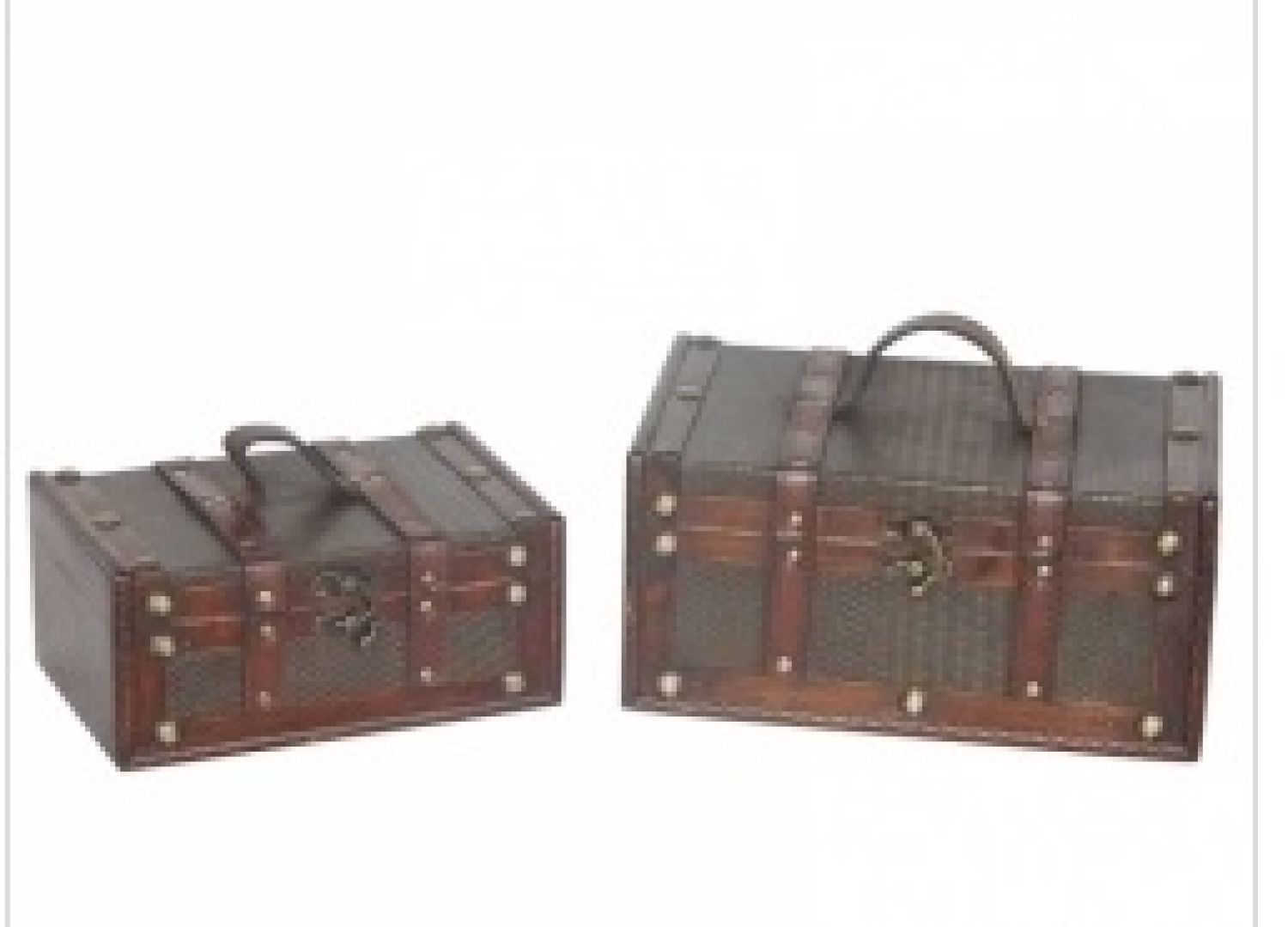 CONJUNTO DE BAUS DE COURO SINTÉTICO