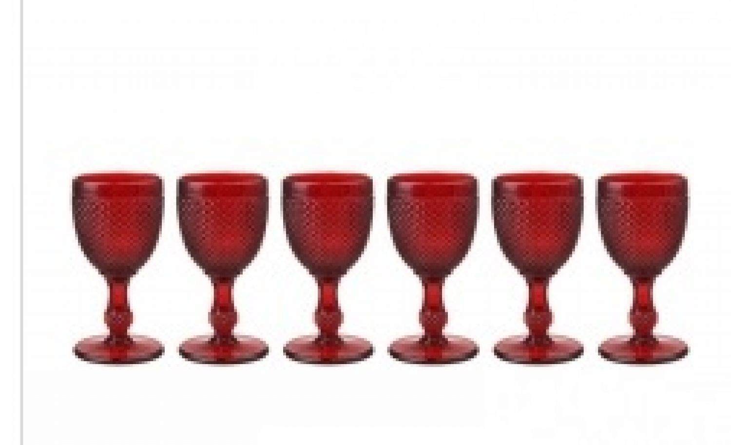 CONJUNTO COM 06 TAÇAS BICO DE JACA VERMELHO