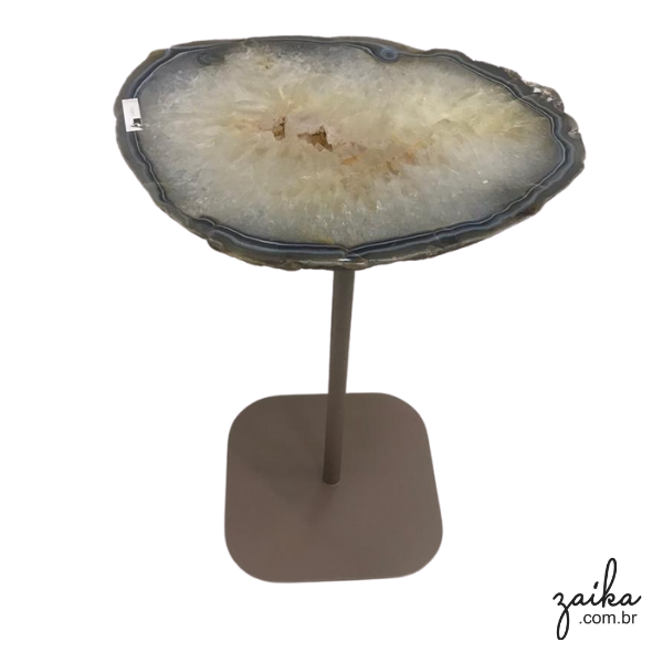 MESA LATERAL COM TAMPO PEDRA ÁGATA