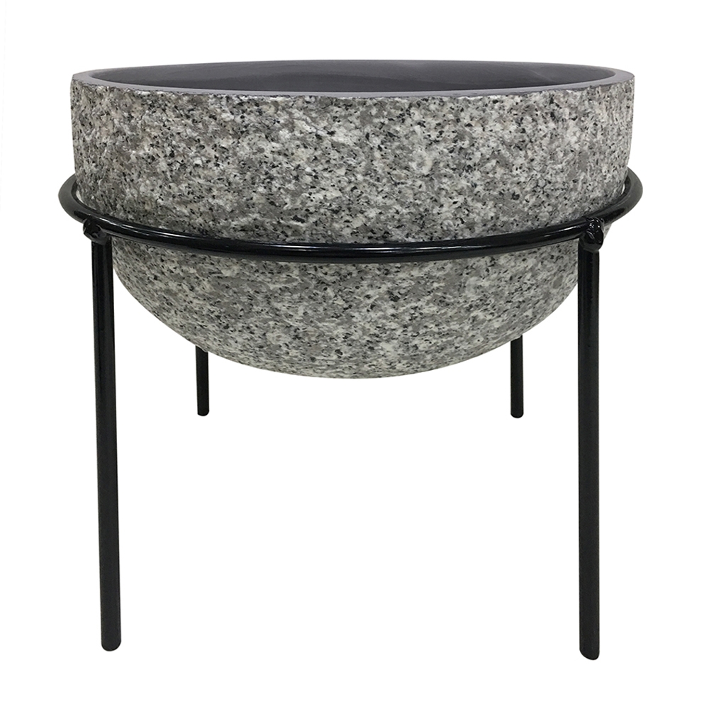 CACHEPOT DE CERÂMICA COM SUPORTE DE METAL